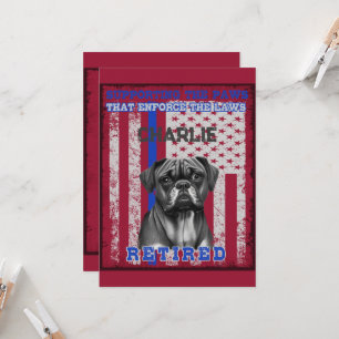 Invitación K-9 Veterano Boxer Working Dog Personalizado