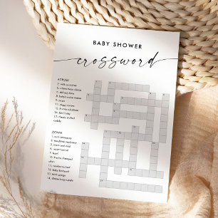 Invitación KAIA Baby Shower Crossword Game Card