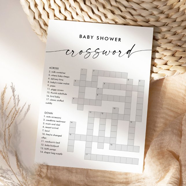 Invitación KAIA Baby Shower Crossword Game Card (Subido por el creador)
