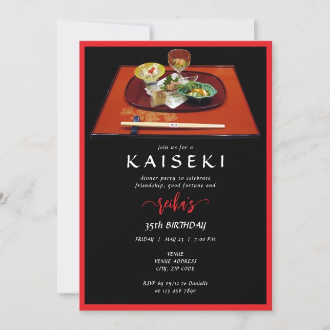 Invitación Kaiseki escritura privada japonesa del guión del n (Anverso)
