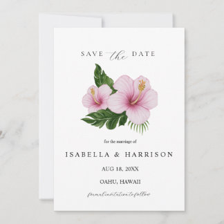 Invitación KALANI | Hibiscus Save the Date Template