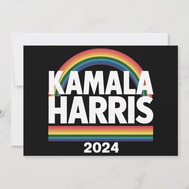 Invitación Kamala Harris 2024: Elecciones LGBT del orgullo ga (Anverso)