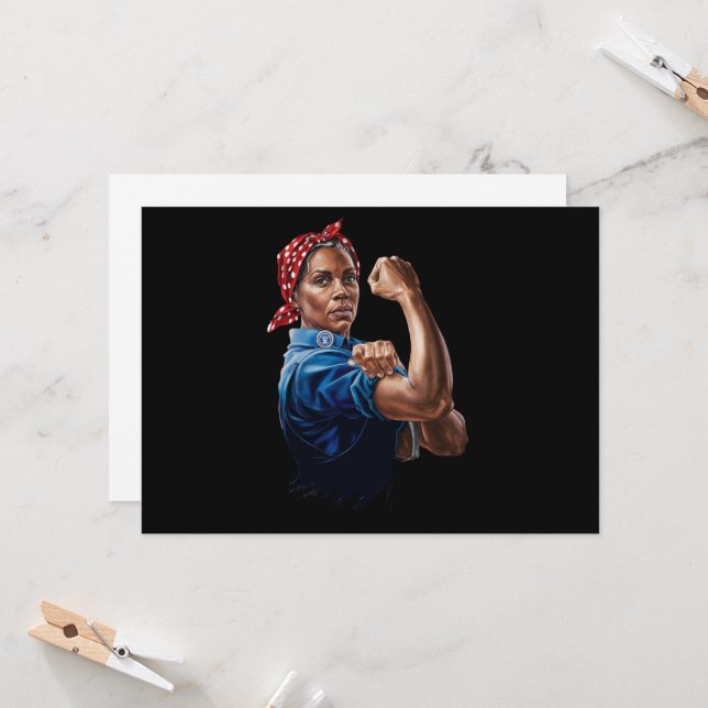 Invitación Kamala Harris 2024 Rosie The Riveter Childless Cat (Anverso/Reverso In Situ)