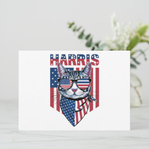 Invitación Kamala Harris para Presidente 2024 Gato Divertido 