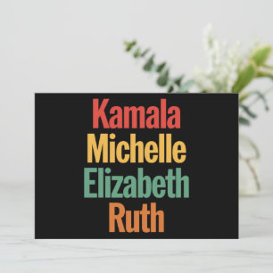 Invitación Kamala Michelle Elizabeth Ruth Feminist Political