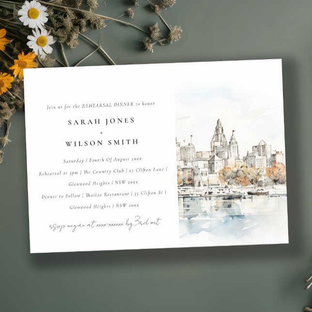 Invitación Kansas City Missouri Watercolor de la cena (Subido por el creador)