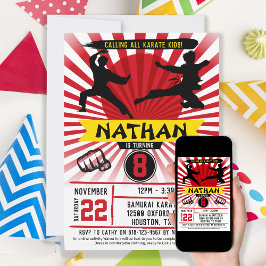 Invitación Karate Kid Martial Arts Cobra Kai