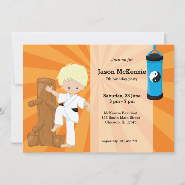 Invitación Karate Kids (Anverso)