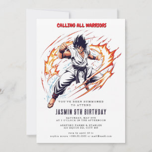 Invitación Karate Kids Birthday Fiesta