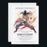 Invitación Karate Kids Birthday Fiesta<br><div class="desc">Entrar en el espíritu de honor y tradición con esta audaz invitación samurai. Con elegantes elementos de diseño de inspiración japonesa, es perfecto para cumpleaños, fiestas temáticos, eventos culturales o celebraciones de artes marciales. Una manera única de invitar a sus huéspedes a una reunión inolvidable llena de fuerza, estilo e...</div>