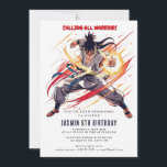 Invitación Karate Kids Birthday Fiesta<br><div class="desc">Entrar en el espíritu de honor y tradición con esta audaz invitación samurai. Con elegantes elementos de diseño de inspiración japonesa, es perfecto para cumpleaños, fiestas temáticos, eventos culturales o celebraciones de artes marciales. Una manera única de invitar a sus huéspedes a una reunión inolvidable llena de fuerza, estilo e...</div>