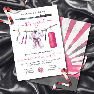 Invitación Karate Martial Arts Chica Baby Shower