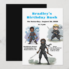 Invitación Karate Ninja Boy Bash de cumpleaños