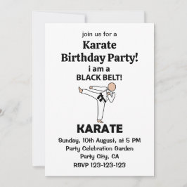 Invitación Karate, soy una fiesta de cumpleaños de Black Belt