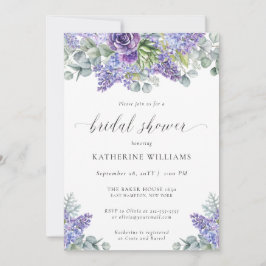 Invitación Katherine Elegant Floral Lavender Bridal Shower