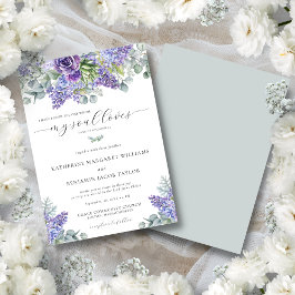 Invitación Katherine Purple Floral Christian Faith Boda