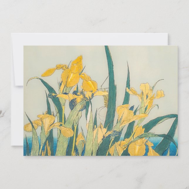 Invitación Katsushika Hokusai - Grasshopper e Iris (Anverso)