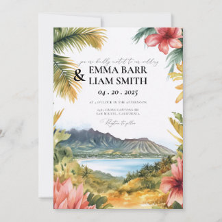Invitación Kauai HAWAII Beach Tropical Wedding Invitation