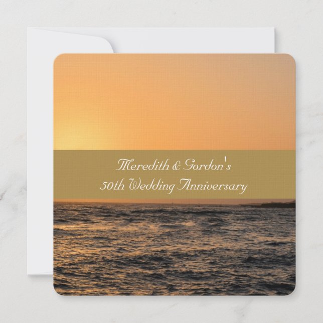 Invitación Kauai Sunset 50° Aniversario Boda (Anverso)
