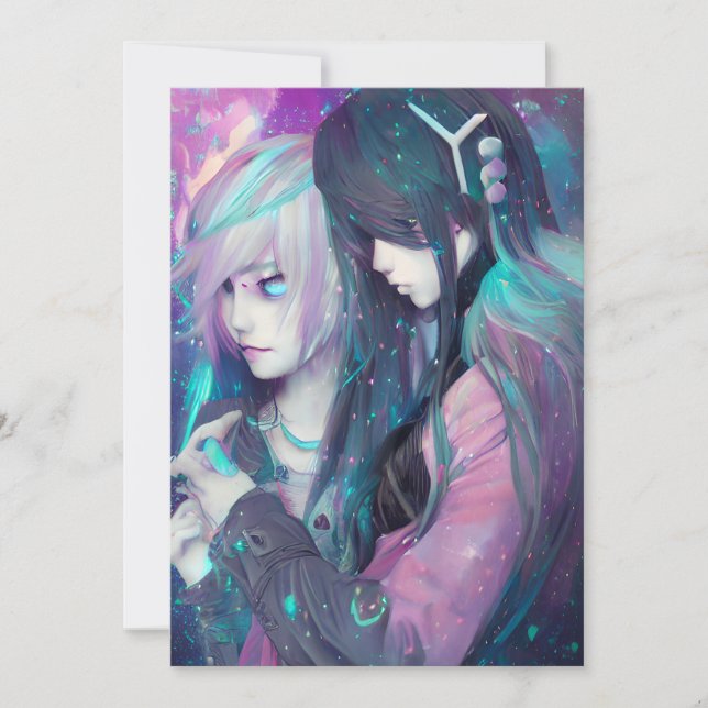 Invitación Kawaii Anime Graphic (Anverso)