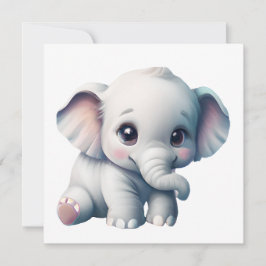 Invitación Kawaii Baby Elephant