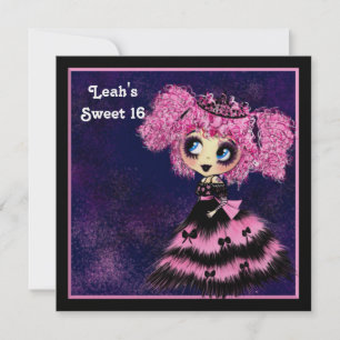 Invitación Kawaii chica dulce 16 PinkyP