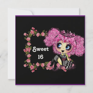Invitación Kawaii chica dulce 16 PinkyP