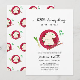 Invitación Kawaii Chinses Dumpling Veggie Baby Shower 