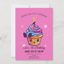 Invitación kawaii cupcake