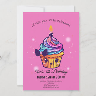 Invitación kawaii cupcake