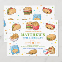 Kawaii cute Fiesta de comida rápida cumpleaños