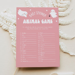 Invitación Kawaii Halloween Baby Baby Animal Game Card