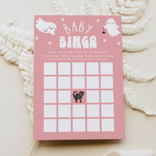 Invitación Kawaii Halloween Baby Shower Bingo Game Card