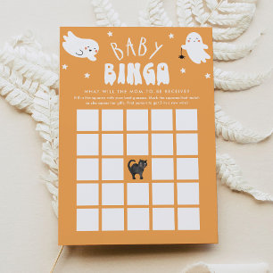 Invitación Kawaii Halloween Baby Shower Bingo Game Card
