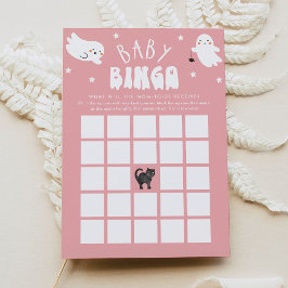 Invitación Kawaii Halloween Baby Shower Bingo Game Card