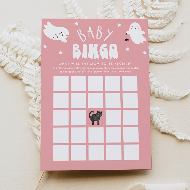 Invitación Kawaii Halloween Baby Shower Bingo Game Card (Subido por el creador)