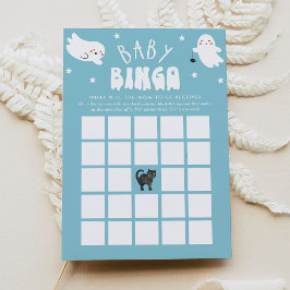 Invitación Kawaii Halloween Baby Shower Bingo Game Card