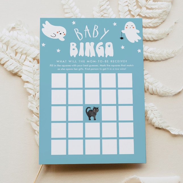 Invitación Kawaii Halloween Baby Shower Bingo Game Card (Subido por el creador)
