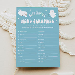 Invitación Kawaii Halloween Baby Word Scramble Game Card