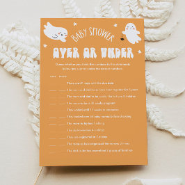 Invitación Kawaii Halloween Con O Debajo Del Juego De Baby Sh