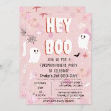 Kawaii Halloween Fantasma Rosa Cumpleaños Hey Boo