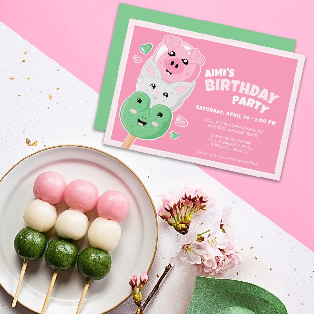 Invitación Kawaii Hanami Dango (Subido por el creador)