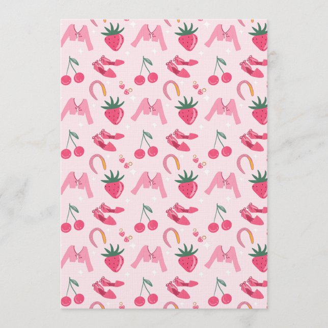 Invitación Kawaii Hand-drawn Girly Things Seamless Pattern (Anverso)