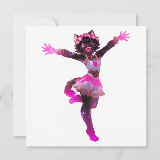 Invitación Kawaii Idol Catgirl (Anverso)