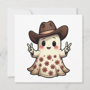 Invitación Kawaii japonés pastel chico fantasma Halloween