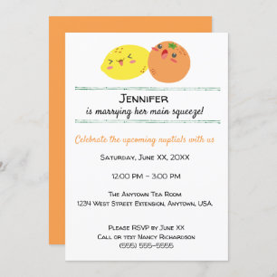 Invitación Kawaii Lemon y Naranja Ducha Bridal