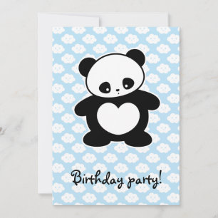Invitación Kawaii panda