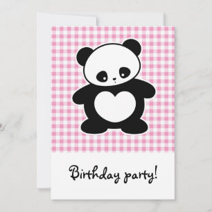Invitación Kawaii panda