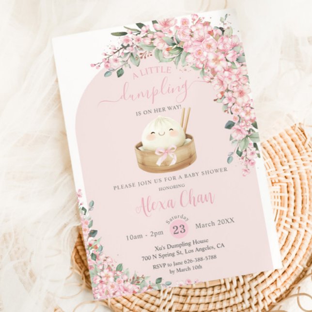 Invitación Kawaii Pequeño Dumpling Cerezo en flor Baby Shower (Subido por el creador)
