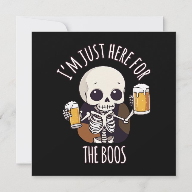 Invitación Kawaii Skeleton Halloween Oktoberfest (Anverso)